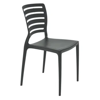 Sofia Slated Poly Chair Black - 20.1"x 17" x 32.3" - Set of 4