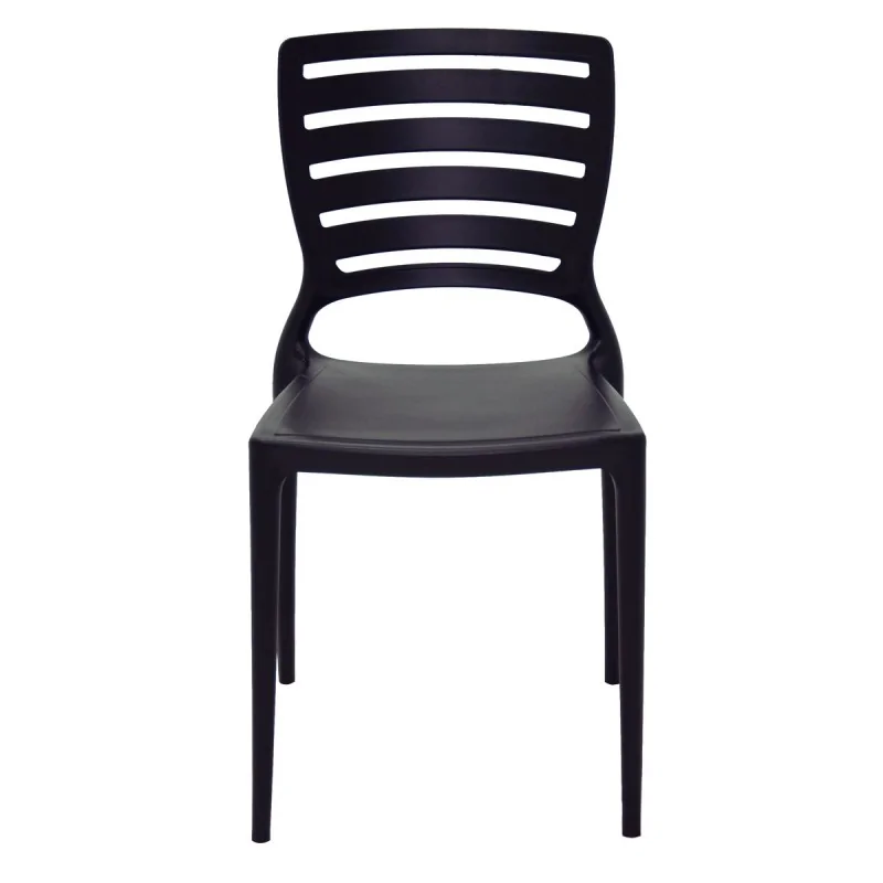 Sofia Slated Poly Chair Black - 20.1"x 17" x 32.3" - Set of 4 Sofia Slated Poly Chair Black - 20.1"x 17" x 32.3" - Set of 4
