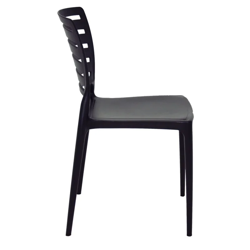 Sofia Slated Poly Chair Black - 20.1"x 17" x 32.3" - Set of 4 Sofia Slated Poly Chair Black - 20.1"x 17" x 32.3" - Set of 4