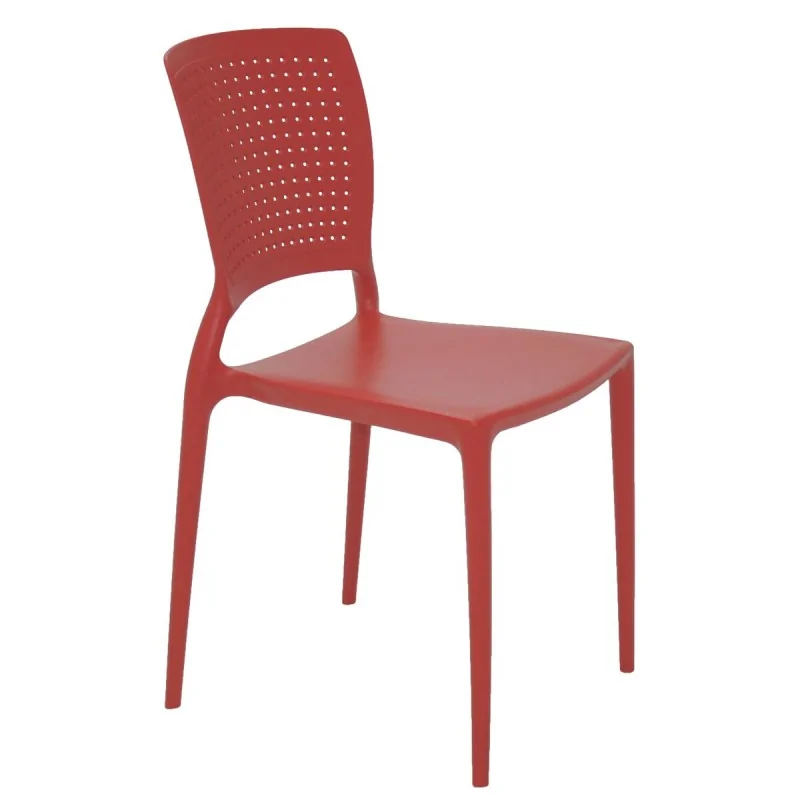 Chair With Dotted Backrest Red - 20.1" x 21.3" x 32.5" - Set of 4 Chair With Dotted Backrest Red - 20.1" x 21.3" x 32.5" - Set of 4
