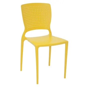 Chair With Dotted Backrest Yellow - 20.1" x 21.3" x 32.5" - Set of 4