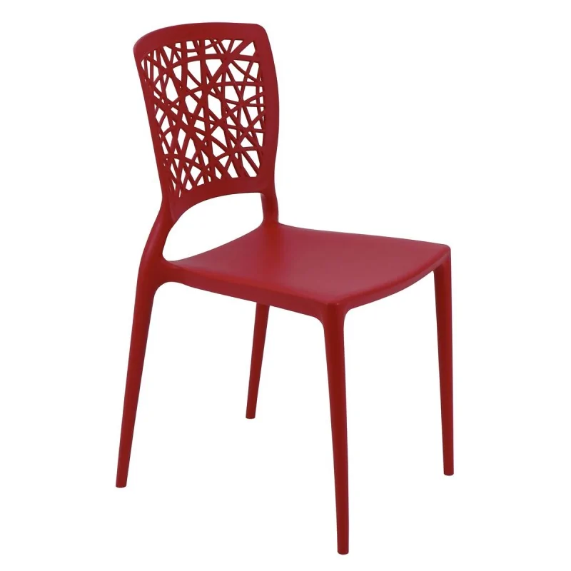 Poly Chair Red - 20.1" x 16.9" x 33.3" - Set of 4 Poly Chair Red - 20.1" x 16.9" x 33.3" - Set of 4