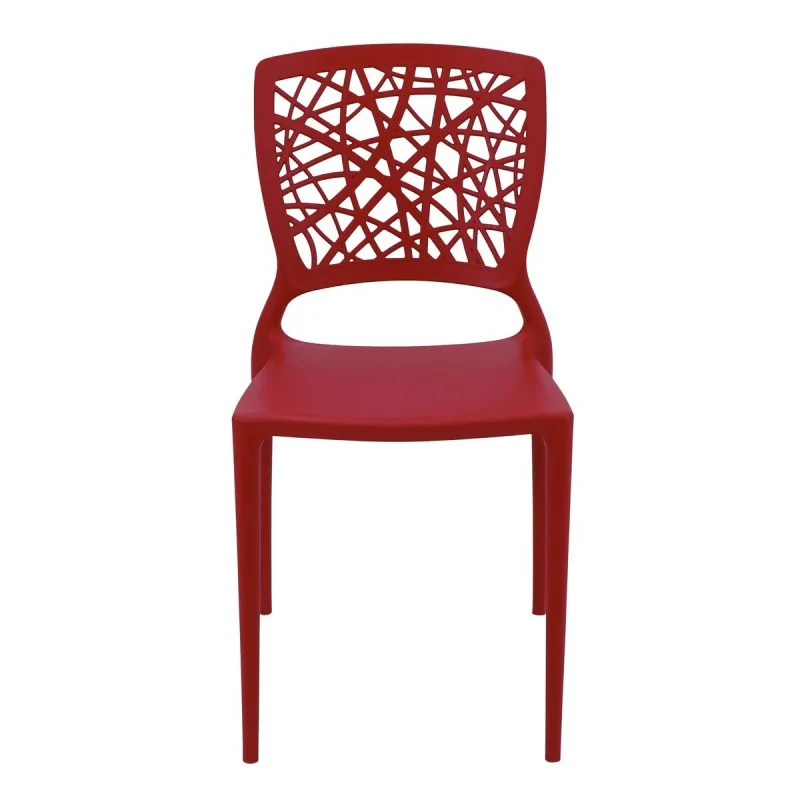 Poly Chair Red - 20.1" x 16.9" x 33.3" - Set of 4 Poly Chair Red - 20.1" x 16.9" x 33.3" - Set of 4