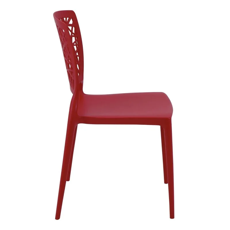 Poly Chair Red - 20.1" x 16.9" x 33.3" - Set of 4 Poly Chair Red - 20.1" x 16.9" x 33.3" - Set of 4