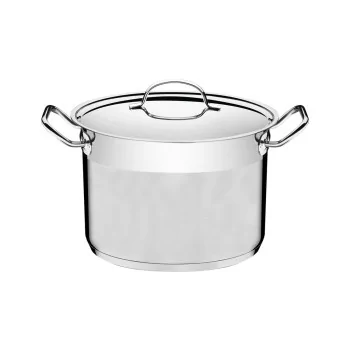 Tramontina Commercial 8 qt (7.8l) Stainless Steel Covered Stock Pot (Ø24 cm) - Triply Base - with Lid - Set of 4