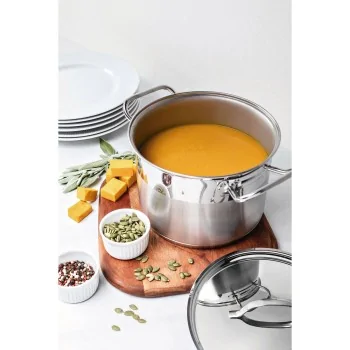 Tramontina Commercial 16.5 qt (15.7l) Covered Stock Pot (Ø28 cm) - Triply Base - with Lid