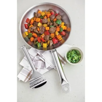 Tramontina 12 in Saute Pan Stainless Steel - Triply Base - Tubular Handle - Set of 4