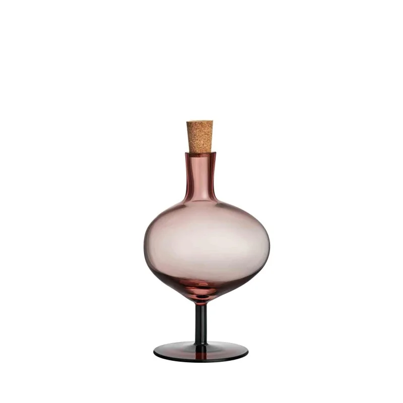 Kosta Boda Bod Glass Bottle Burgundy Medium