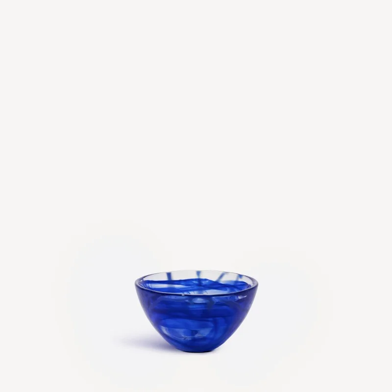 Kosta Boda Contrast Glass Bowl Blue/Blue Small