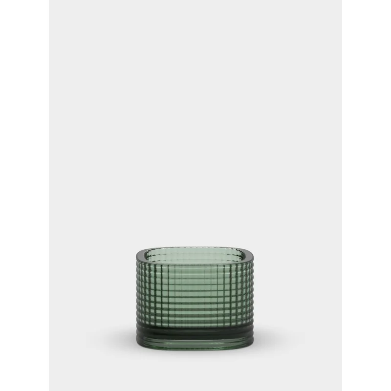 Orrefors Magica Crystal Votive Bowl Super Circle Green Small