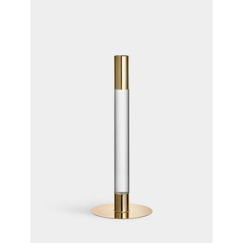 Orrefors Lumiere Crystal Candlestick Gold Medium