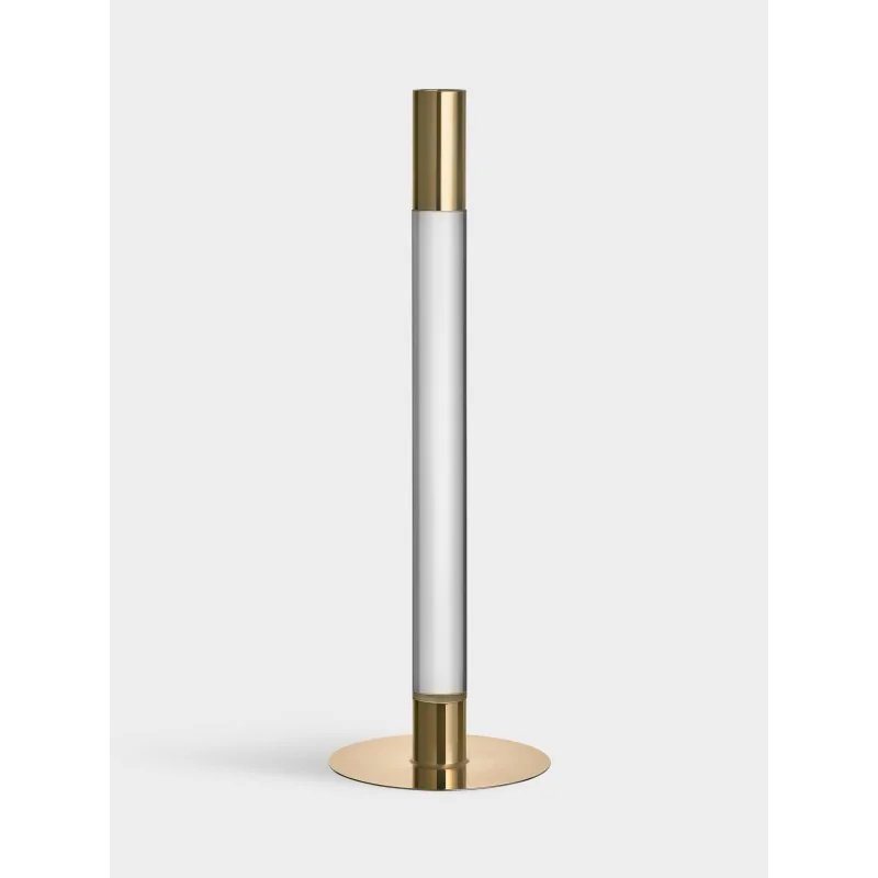 Orrefors Lumiere Crystal Candlestick Gold Large