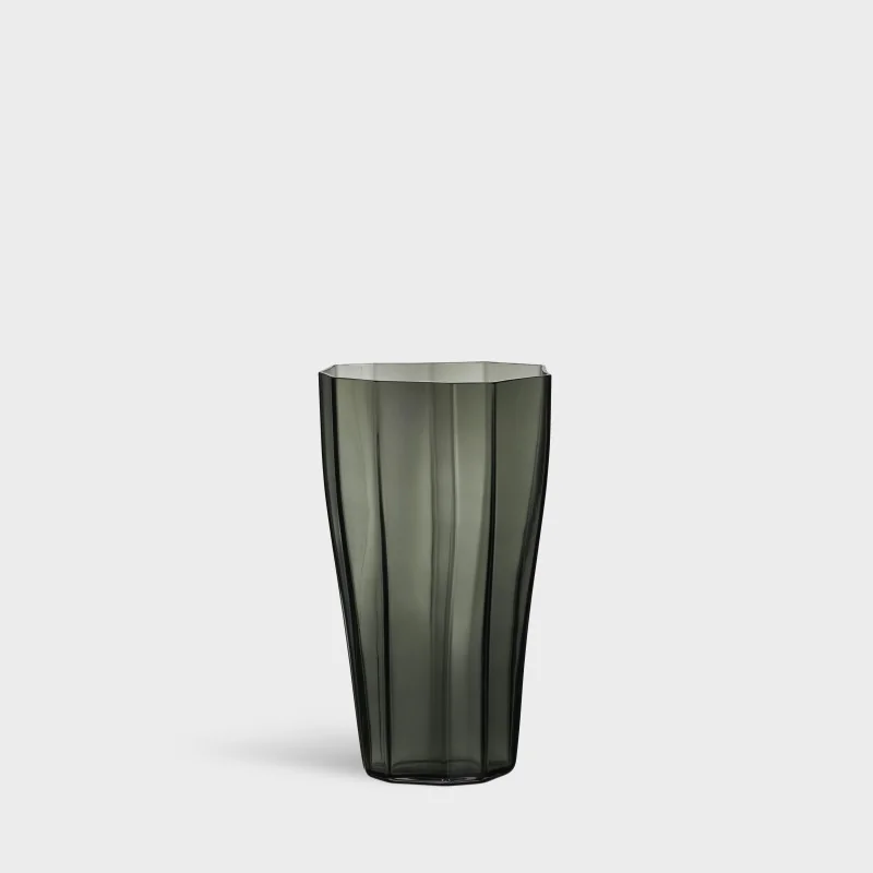 Orrefors Reed Crystal Vase Moss Green Medium Orrefors Reed Crystal Vase Moss Green Medium