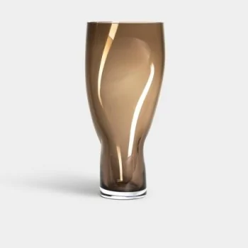 Orrefors Squeeze Vase Smokey Brown Tall