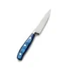 Bon Chef Steak Knife - 9.75"L - 5" Micro - Serrated Pointed Tip Blade - Blue Swirl Acrylic Handle - Set of 12