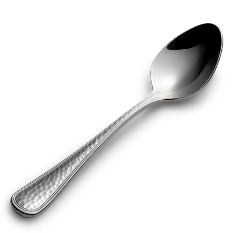 Bon Chef Positano Demitasse Spoon - 4.7" - Hammered Finish - Set of 12