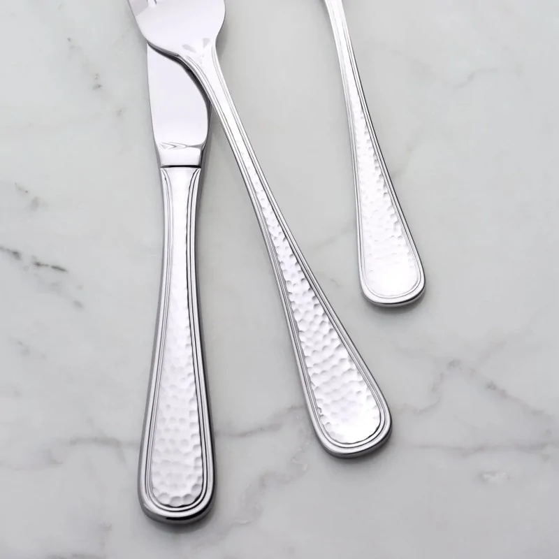 Bon Chef Positano Demitasse Spoon - 4.7" - Hammered Finish - Set of 12