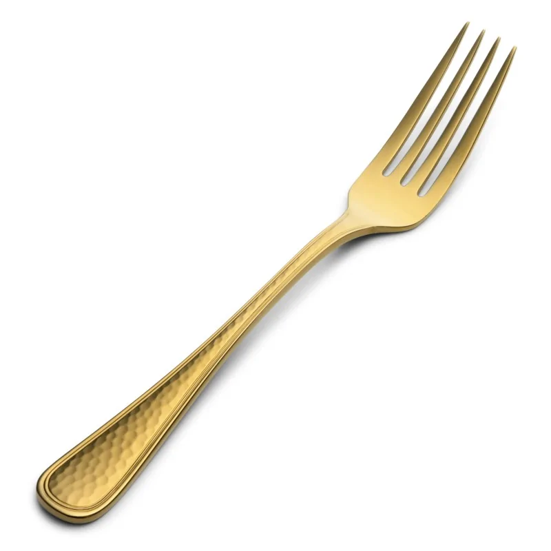 Bon Chef Positano Dinner Fork - Euro - 8.1" - Gold PVD - Hammered Finish - Set of 12 Bon Chef Positano Dinner Fork - Euro - 8.1" - Gold PVD - Hammered Finish - Set of 12