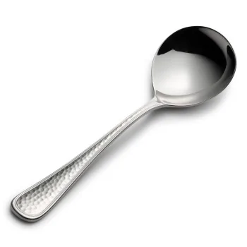Bon Chef Positano Bouillon Spoon - 6.3" - Hammered Finish - Set of 12