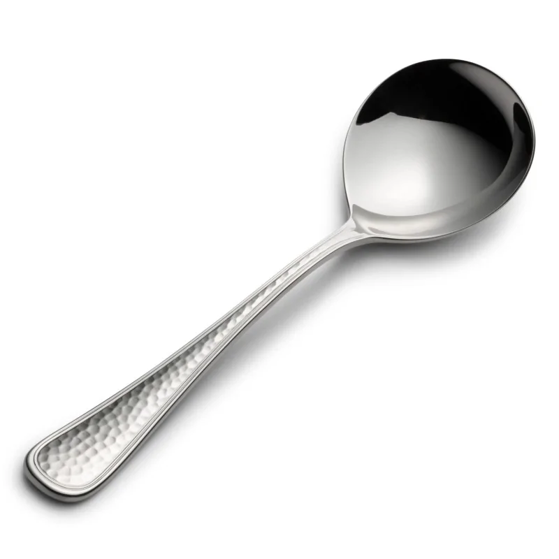 Bon Chef Positano Bouillon Spoon - 6.3" - Hammered Finish - Set of 12