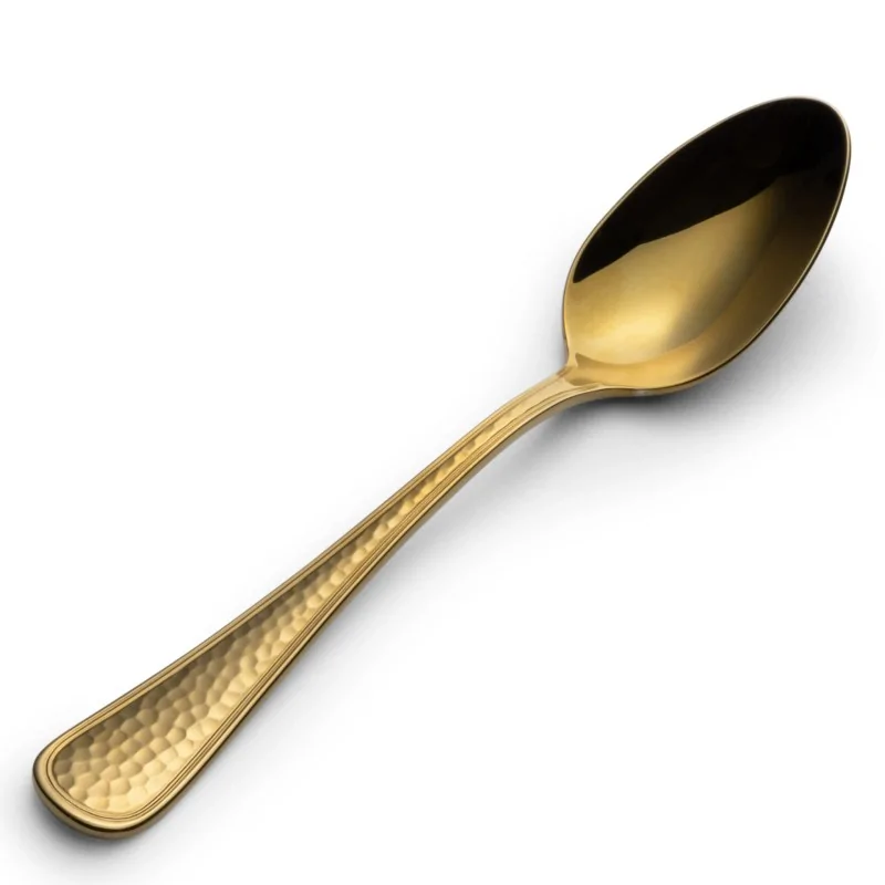 Bon Chef Positano Teaspoon - 6.3" - Gold PVD - Hammered Finish - Set of 12 Bon Chef Positano Teaspoon - 6.3" - Gold PVD - Hammered Finish - Set of 12