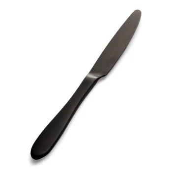 Bon Chef Luce Bread & Butter Knife - 6.93" - Solid Handle - Black Matte Finish - Set of 12