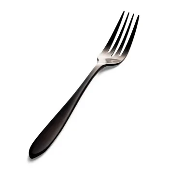 Bon Chef Luce Salad/Dessert Fork - 6.93" - Black Matte Finish - Set of 12