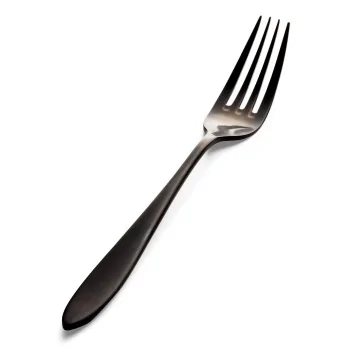 Bon Chef Luce Euro Dinner Fork - 8.23" - Black Matte Finish - Set of 12