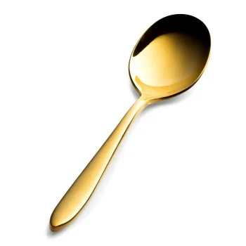 Bon Chef Luce Bouillon Spoon - 6.36" - Gold Mirror Finish - Set of 12