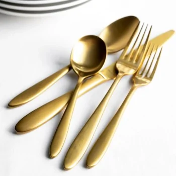 Bon Chef Luce Bouillon Spoon - 6.36" - Gold Mirror Finish - Set of 12