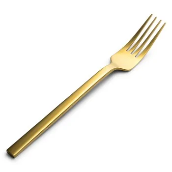 Bon Chef Milan European Dinner Fork - 8.25" - Rose Gold PVD Mirror - Set of 12
