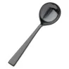 Bon Chef Roman Soup Spoon - 6 - 5/8" - Round - Black Matte - Set of 12