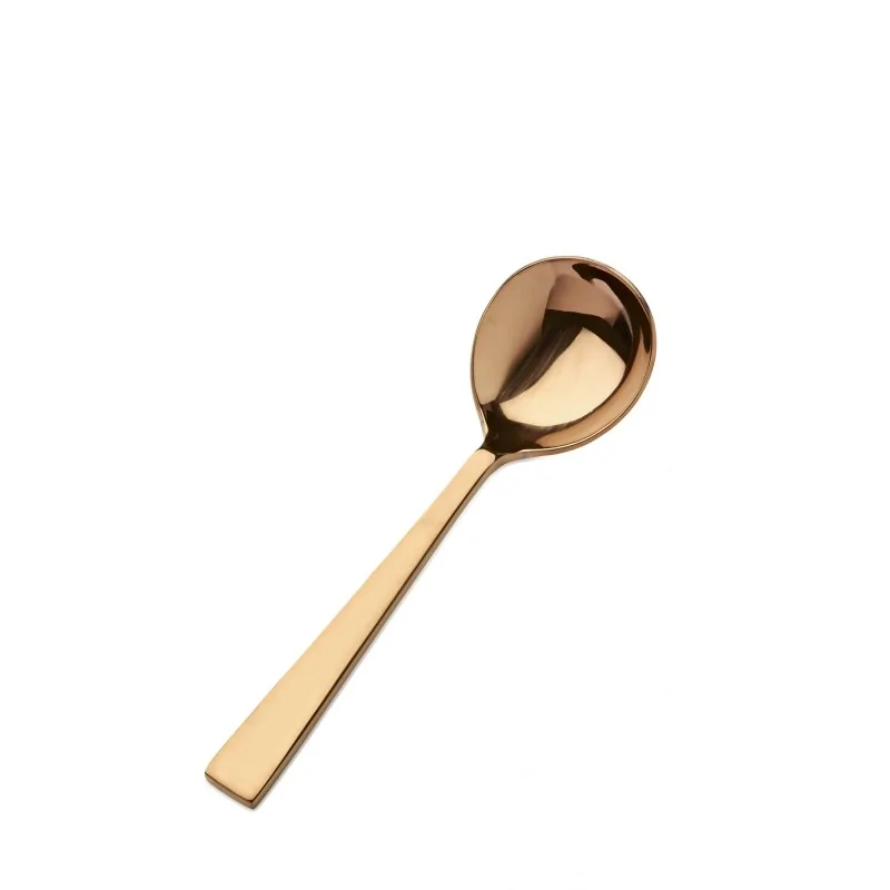 Bon Chef Roman Soup Spoon - 6 - 5/8" - Round - Rose Gold - Set of 12 Bon Chef Roman Soup Spoon - 6 - 5/8" - Round - Rose Gold - Set of 12