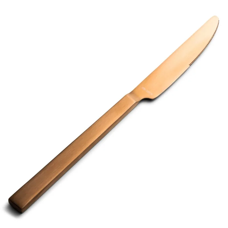 Bon Chef Milan Dinner Knife - 9.13" - Rose Gold PVD Matte - Set of 12 Bon Chef Milan Dinner Knife - 9.13" - Rose Gold PVD Matte - Set of 12