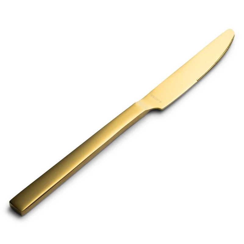 Bon Chef Milan Dinner Knife - 9.13" - Gold PVD Mirror - Set of 12 Bon Chef Milan Dinner Knife - 9.13" - Gold PVD Mirror - Set of 12