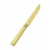 Bon Chef Roman Euro Dinner Knife - 9 - 3/8" - Gold Matte - Set of 12