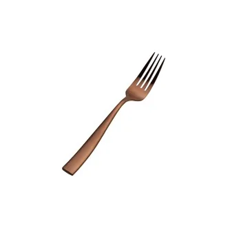 Bon Chef Manhattan European Dinner Fork - 8 - 3/8" - Rose Gold PVD Matte Finish - Set of 12