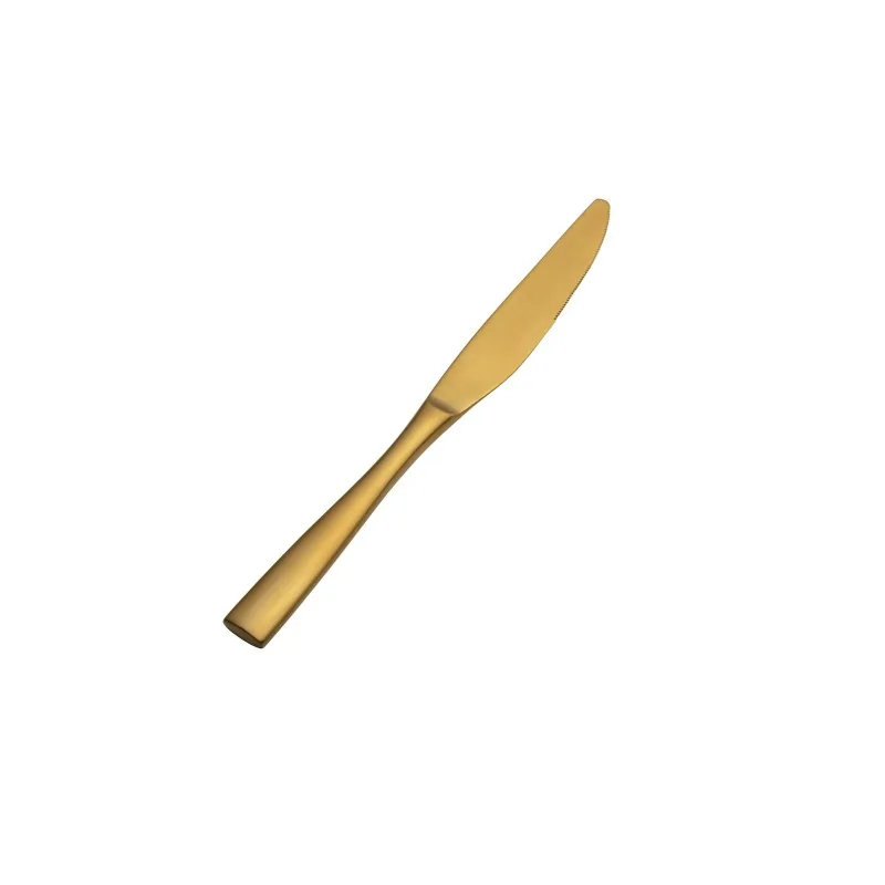 Bon Chef Manhattan Dinner Knife - 9" - Gold PVD Matte Finish - Set of 12 Bon Chef Manhattan Dinner Knife - 9" - Gold PVD Matte Finish - Set of 12