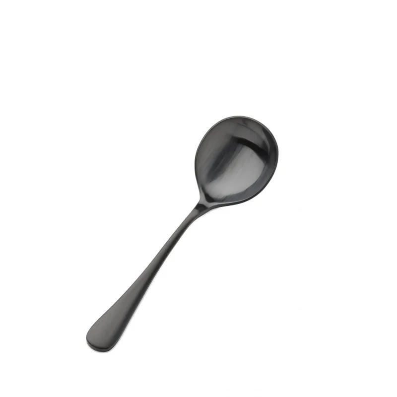 Bon Chef Como Bouillon Spoon - 6 - 3/8" - Black Matte - Set of 12 Bon Chef Como Bouillon Spoon - 6 - 3/8" - Black Matte - Set of 12