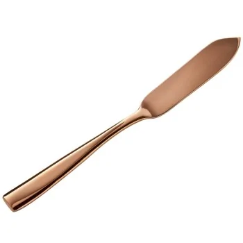 Bon Chef Manhattan Butter Knife - 6 - 5/8" - Rose Gold PVD Matte Finish - Set of 12