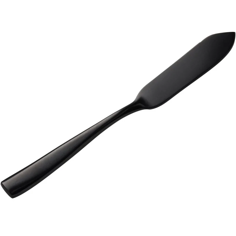 Bon Chef Manhattan Butter Knife - 6 - 5/8" - Black PVD Mirror Finish - Set of 12