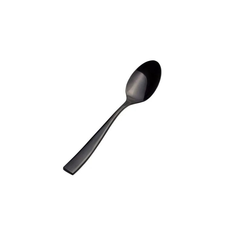 Bon Chef Manhattan Soup/Dessert Spoon - 7 - 3/4" - Black PVD Mirror Finish - Set of 12