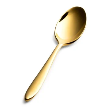 Bon Chef Luce Demitasse Spoon - 4.53" - Gold Matte Finish - Set of 12