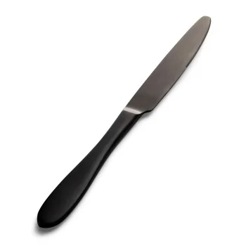 Bon Chef Luce Dinner Knife - 9.37" - Solid Handle - Black Mirror Finish - Set of 12
