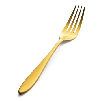 Bon Chef Luce Euro Dinner Fork - 8.23" - Gold Matte Finish - Set of 12