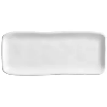 Stoneware New White Organic Rectangular Platter - Diam. 8.66 x 3.74" - Pack of 12