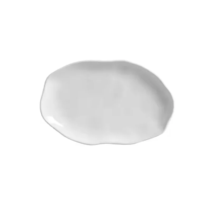 Stoneware New White Shallow Oval Platter Medium Bio - Diam. 11.81 x 7.87" - Pack of 12