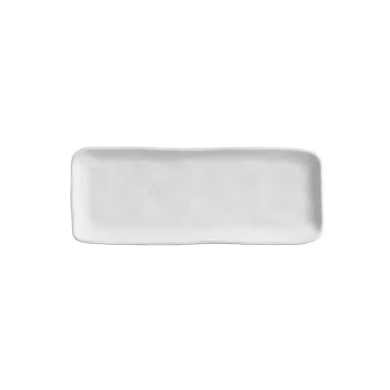 Stoneware New White Organic Rectangular Platter Medium - Diam. 12.99 x 5.12" - Pack of 12