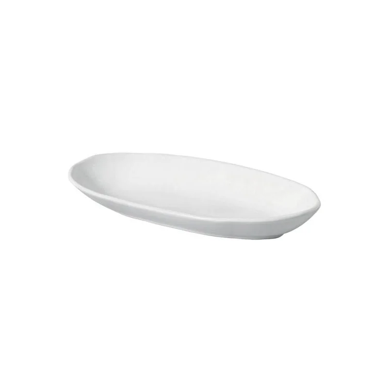 Stoneware New White Organic Deep Oval Platter Large - Diam. 12.6 x 6.3" - Pack of 12 Stoneware New White Organic Deep Oval Platter Large - Diam. 12.6 x 6.3" - Pack of 12