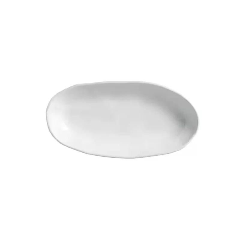 Stoneware New White Organic Deep Oval Platter Large - Diam. 12.6 x 6.3" - Pack of 12 Stoneware New White Organic Deep Oval Platter Large - Diam. 12.6 x 6.3" - Pack of 12